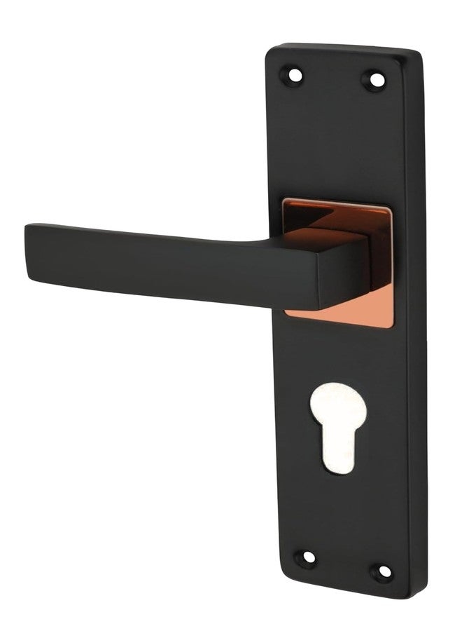 Trevi mortice lock set طقم قفل ومقبض باب نقر أسود مطفي فاخر من تريفي مع أسطوانة ومفاتيح | مقبض معدني متين | تشغيل سلس | مثالي لغرف النوم والمكاتب والأبواب الخشبية | الموديل: Ferric CY - Image 2